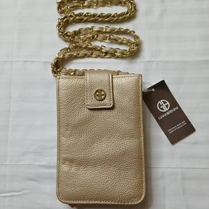 Giani Bernini Metallic Gold Crossbody Bag For Phone